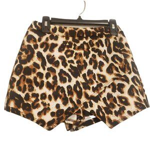 Janice Leopard print skirt/shorts size S NWT